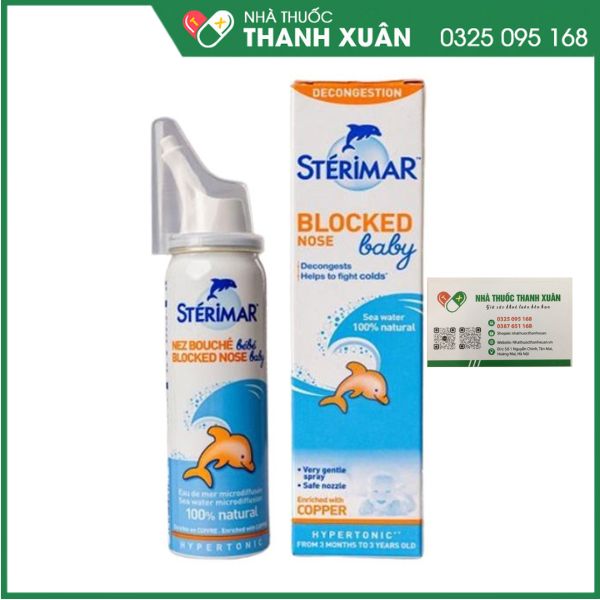 Sterimar Blocked Nose Baby trị cảm lạnh, viêm mũi, viêm xoang cấp tính và mạn tính